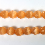 Fiber Optic Synthetic Cat's Eye Bead - Round Faceted 08MM CAT'S EYE PEACH