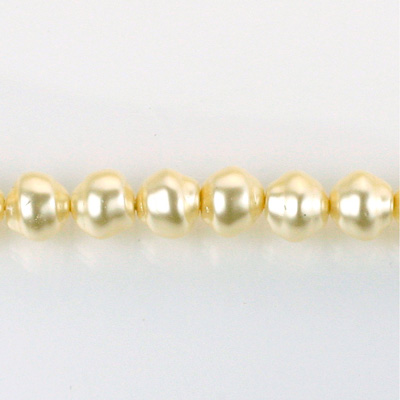 Czech Glass Pearl Bead - Snail Shell 08MM CREME 70414