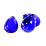 Plastic Flat Back Foiled Cabochon - Pear 18x13MM SAPPHIRE