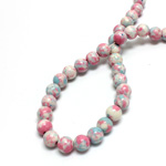 Synthetic Matrix Bead - Round 08MM SX06 PINK-BLUE-WHITE