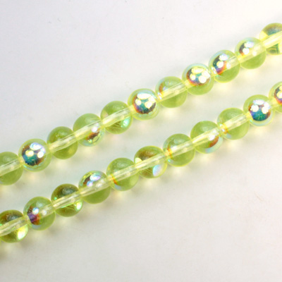 Czech Pressed Glass Bead - Smooth Round 06MM JONQUIL AB