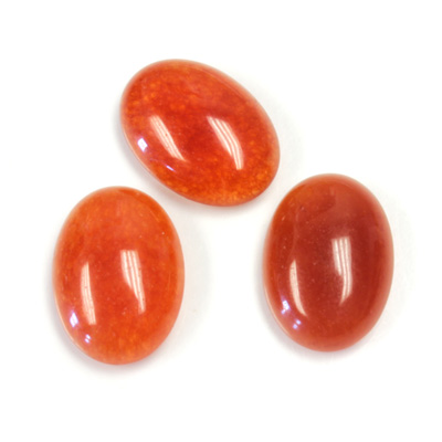 Gemstone Flat Back Cabochon - Oval 18x13MM QUARTZ DYED #20 LT CORNELIAN