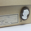 German Plastic Cameo - Woman Oval 40x30MM MATTE WHITE ON TIGEREYE