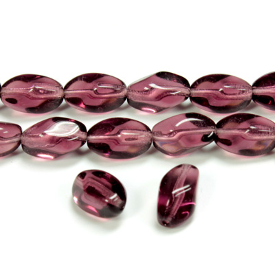 Czech Pressed Glass Bead - Baroque 11x7MM AMETHYST