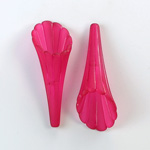 German Plastic Flower with Hole - Trumpet 31x12MM MATTE FUCHSIA