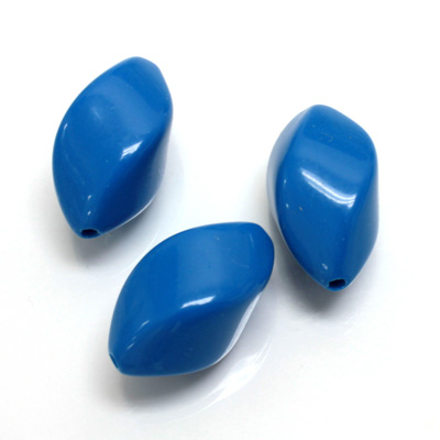 Plastic Bead - Twist 22x13MM BRIGHT BLUE