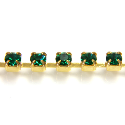 Preciosa Crystal Rhinestone Cup Chain - PP24 (SS12) EMERALD-RAW