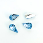 Plastic Point Back Foiled Stone - Pear 13x8MM LT SAPPHIRE