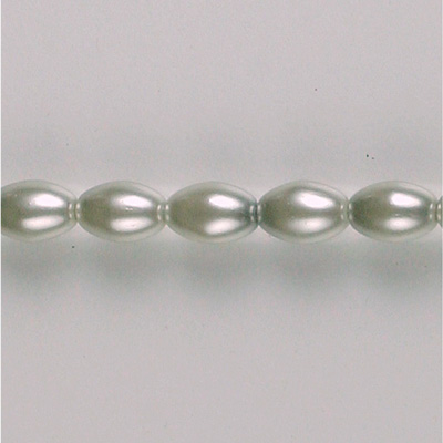 Czech Glass Pearl Bead - Oval 06x4MM LT GREY 70483