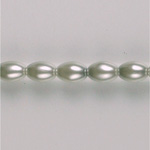 Czech Glass Pearl Bead - Oval 06x4MM LT GREY 70483