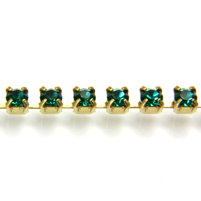 Preciosa Crystal Rhinestone Cup Chain - PP18 (SS8.5) EMERALD-RAW