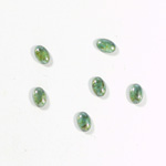 Glass Medium Dome Coated Cabochon - Oval 06x4MM LUSTER GREEN