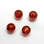 Plastic Bead - Bronze Lined Veggie Color Smooth Large Hole  Round 10MM MATTE RED