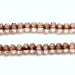 Czech Glass Fire Polish Bead - Rondelle Donut 05x3MM LUMI COATED TAUPE