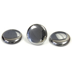 Glass Low Dome Buff Top Cabochon - Round 13MM HEMATITE