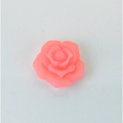 Plastic Carved No-Hole Flower - Rose 15MM TRANS MATTE PINK