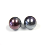 Czech Glass Pearl 1-Hole Ball - 14MM BLACK TAHITI 89031