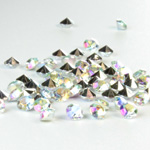 Plastic Point Back Foiled Chaton - Round 3MM CRYSTAL AB
