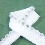 Plastic Rhinestone Banding 1 Row with Bias Tape One Side PP26 CRYSTAL AB-ALABASTER