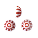 German Plastic Mosaic Engraved Flat Back Cabochons - Round 08MM RED on WHITE