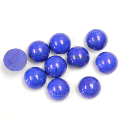 Gemstone Cabochon - Round 08MM HOWLITE DYED LAPIS