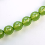 Czech Pressed Glass Bead - Smooth Round 12MM COATED TAIWAN JADE
