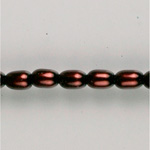 Czech Glass Pearl Bead - Oval 06x4MM RUST 14324