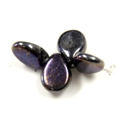 Preciosa Czech Pressed Glass Bead - Pip 5x7MM HEMATITE/PURPLE