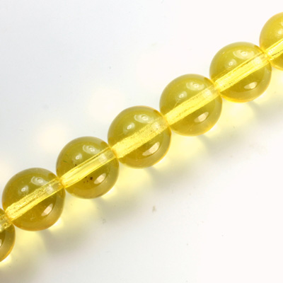 Czech Pressed Glass Bead - Smooth Round 12MM JONQUIL