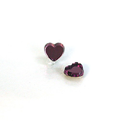 German Glass Flat Back Foiled Mirror - Heart 8MM AMETHYST