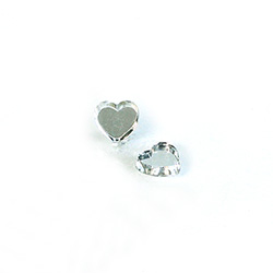 Glass Flat Back Foiled Mirror - Heart 8MM CRYSTAL