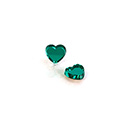 Glass Flat Back Foiled Mirror - Heart 8MM EMERALD