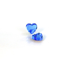 Glass Flat Back Foiled Mirror - Heart 8MM LT SAPPHIRE