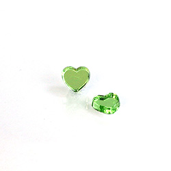 Glass Flat Back Foiled Mirror - Heart 8MM PERIDOT