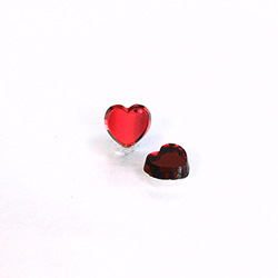 Glass Flat Back Foiled Mirror - Heart 8MM ROSE