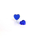 Glass Flat Back Foiled Mirror - Heart 8MM SAPPHIRE