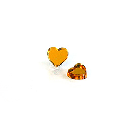 Glass Flat Back Foiled Mirror - Heart 8MM TOPAZ