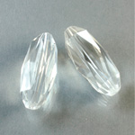 Plastic Bead - Faceted Lantern 28x11MM CRYSTAL