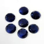 Fiber-Optic Flat Back Stone with Faceted Top and Table - Round 09MM CAT'S EYE BLUE