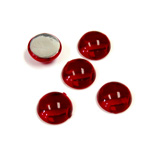 Plastic Flat Back Foiled Cabochon - Round 10MM RUBY