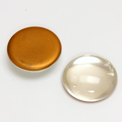 Glass Medium Dome Foiled Cabochon - Round 20MM CRYSTAL