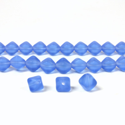 Czech Pressed Glass Bead - Smooth Bicone 06MM MATTE SAPPHIRE