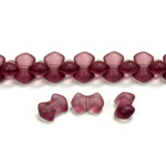Czech Pressed Glass Bead - Smooth Bow 09x5MM MATTE AMETHYST