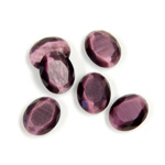Fiber-Optic Flat Back Stone with Faceted Top and Table - Oval 10x8MM CAT'S EYE PURPLE