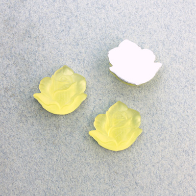 Plastic Flat Back Foiled Flower - 14MM MATTE LIGHT TOPAZ