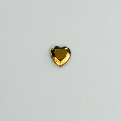 Glass Flat Back Rose Cut Fancy Foiled Stone  - Heart 06MM SMOKE TOPAZ