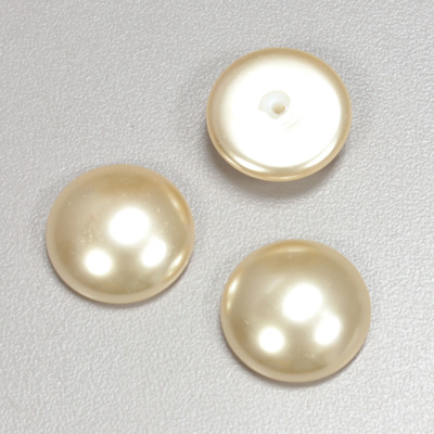 Glass Medium Dome Pearl Dipped Cabochon - Round 18MM CREME