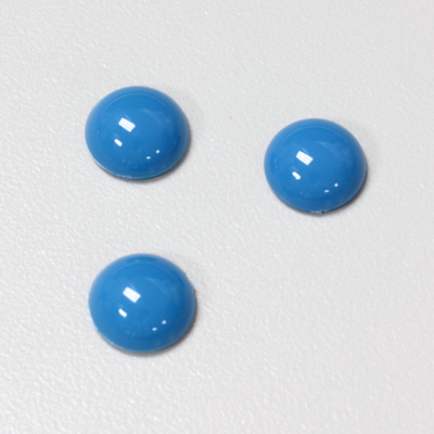Plastic Flat Back Opaque Cabochon - Round 11MM BRIGHT BLUE