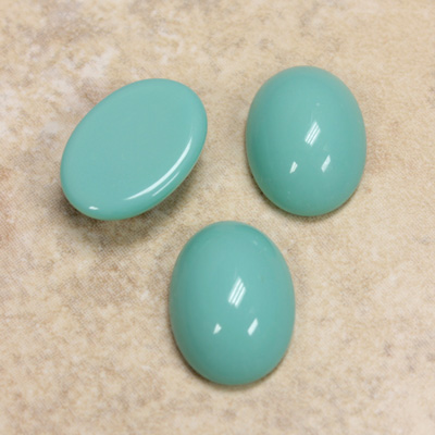 Glass Medium Dome Opaque Cabochon - Oval 18x13MM TURQUOISE