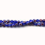 Glass Millefiori Bead - Round 04MM BLUE WHITE RED (28)